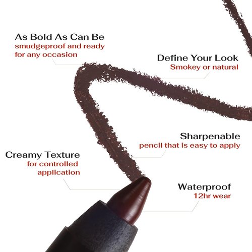 K7L Brown Eyeliner Pencil - Longwear, Waterproof & Smudge-Proof Formula for All-Day Definition