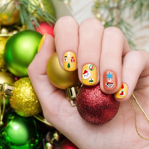 4 Boxes Christmas Glitter Nail Sequins Christmas Glitter for Resin Tumblers 3D Santa Claus Snowflake Elk Decals for Acrylic Nails for DIY Craft Christmas Winter Nail Decorations