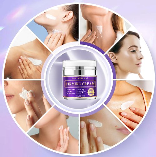 UKVOA Firming Face & Neck Cream - 7% Hyaluronic Acid & Retinol - Anti-Aging Collagen Moisturizer for Mature Women, Day & Night Formula 1.7 oz