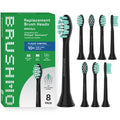 Brushmo Plaque Control Replacement Toothbrush Heads, Compatible with Philips Sonicare Click-on Electric Toothbrush Handles, 8 Standard Replacement Heads, SoftDuPont Bristles, BM928bk, Black