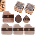 2 Box Chocolate Color Quick Makeup Foundation Puff Set，Sponge Air Cushion Powder Puff，Mini Powder Puff Collection (1 Box of 6 PCs)