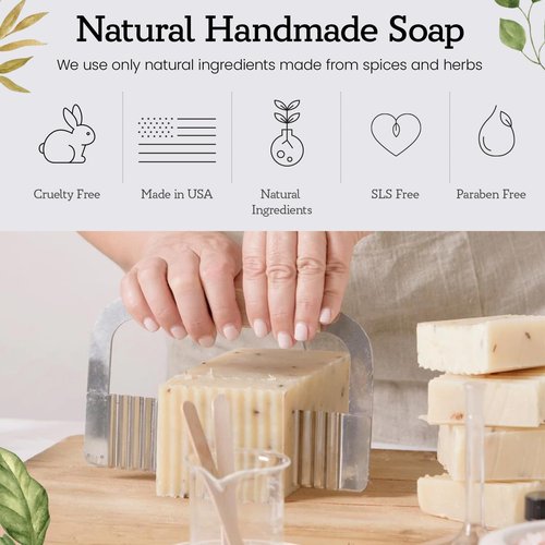 Lizush 6 Piece Soap Gift Set - Handmade in the USA Spa Gifts for Women, Luxurious Soap Bar Gift Set - Skin Care Set with Lemongrass, Grapefruit, Eucalyptus, Ylang Ylang, Lavender & Himalayan Salt
