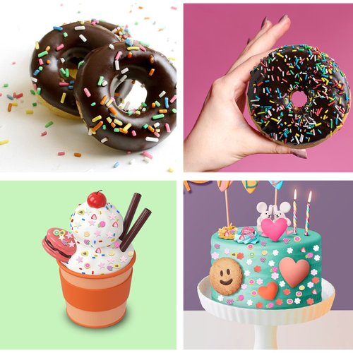 VANJETO 100G Polymer Clay Slices Fake Sprinkles Resin Sprinkles Fake Candy Sprinkles Clay Sprinkles Nail Art Slices Polymer Sprinkles for Nail Art DIY Crafts Cake Dessert Phone Case, Sugar Granules