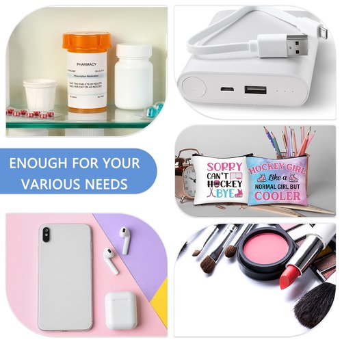 Clysee 9 Pcs Hockey Gifts Makeup Bag for Women Hockey Lovers Players Cosmetic Bags with Zipper Bulk Team Gifts Travel Pouch for Women Mom Athletics Birthday