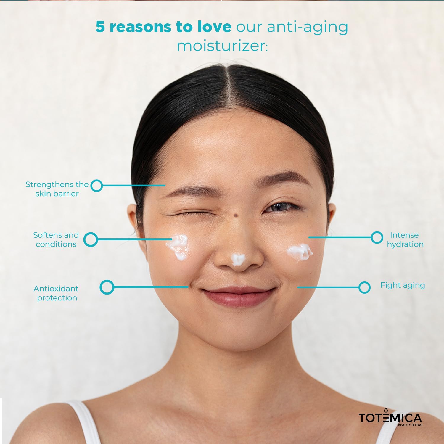 TOTEMICA Face Moisturizer - Anti-Aging Serum with Niacinamide & Hyaluronic Acid | Vegan & Cruelty-Free (1.69 Fl Oz)