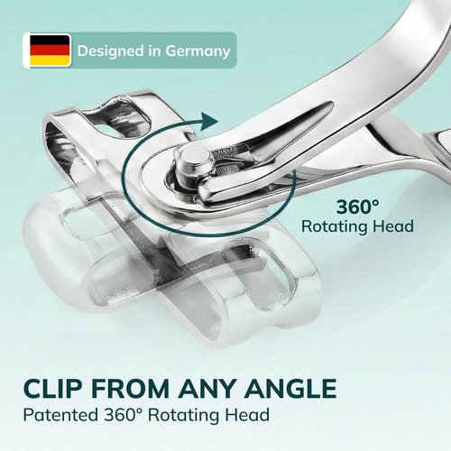 Swissker by Swissklip Nail Clippers for Men & Women | Finger Nail Clippers for Adult with 360 Degree Rotating Head I Fingernail Clippers for Women I Surgical-Grade Stainless Steel Material