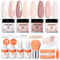 Modelones Dip Powder Nail Kit - 4 Spring Summer Nude Pink Glitter Colors | Complete DIY Manicure Set