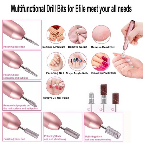 Upgrad 116 PCS Portable Electric Nail Drill Polish File Kit with 120W UV LED Nail Lamp Gel Manicure Dryer Lamp,Acrylic Nails Gel Polishing Shape Tools Supplies Set,Manicure Pedicure Nail Files DIY