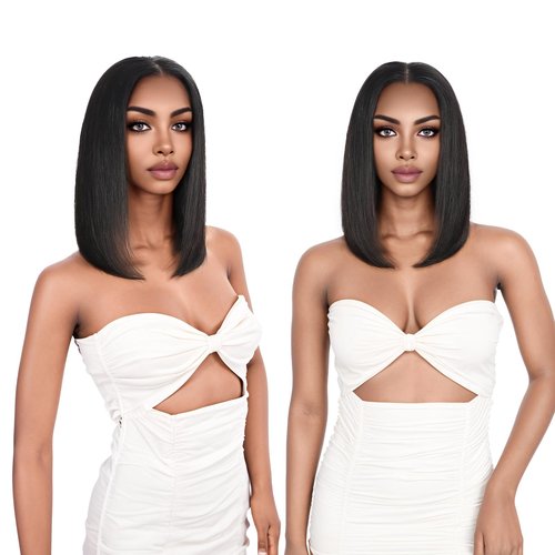 KULYMUWIG Bob Wigs Human Hair 13x4 HD Transparent Lace Front Wigs for Black Women Glueless Straight Bob Wigs 180% Density Frontal Human Hair Bob Pre Plucked Pre Cut Natural Hairline 16 Inch