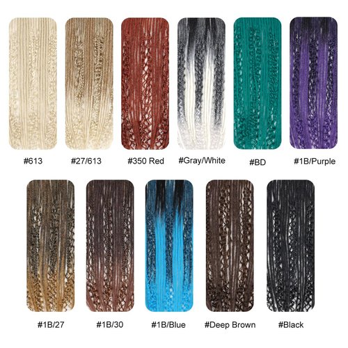 24 Inch Clip in Dreadlock Hair Extensions 10Clips 40 Strands Mixed Synthetic Dreads Extensions for Women,Handmade Soft Straight Boho Wavy Dreads,Gray/White