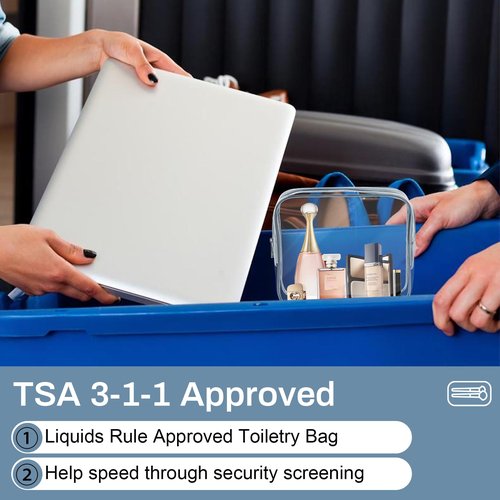 Gemice TSA Approved Toiletry Bag, 4 Pack Cosmetic Bag Clear Toiletry Bag Quark Size, Travel Essentials Water Repellent Travel Makeup Bags for Women Men, Carry on Airport Airline Compliant Bag (Grey)