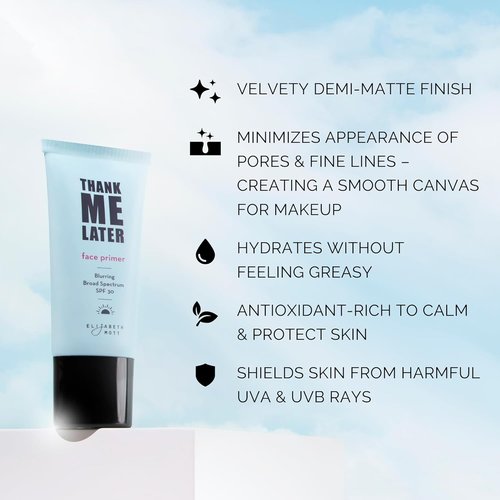 Elizabeth Mott Thank Me Later Blurring Face Primer SPF 30 - Lightweight Hydrating Formula for Smooth Skin - 30g