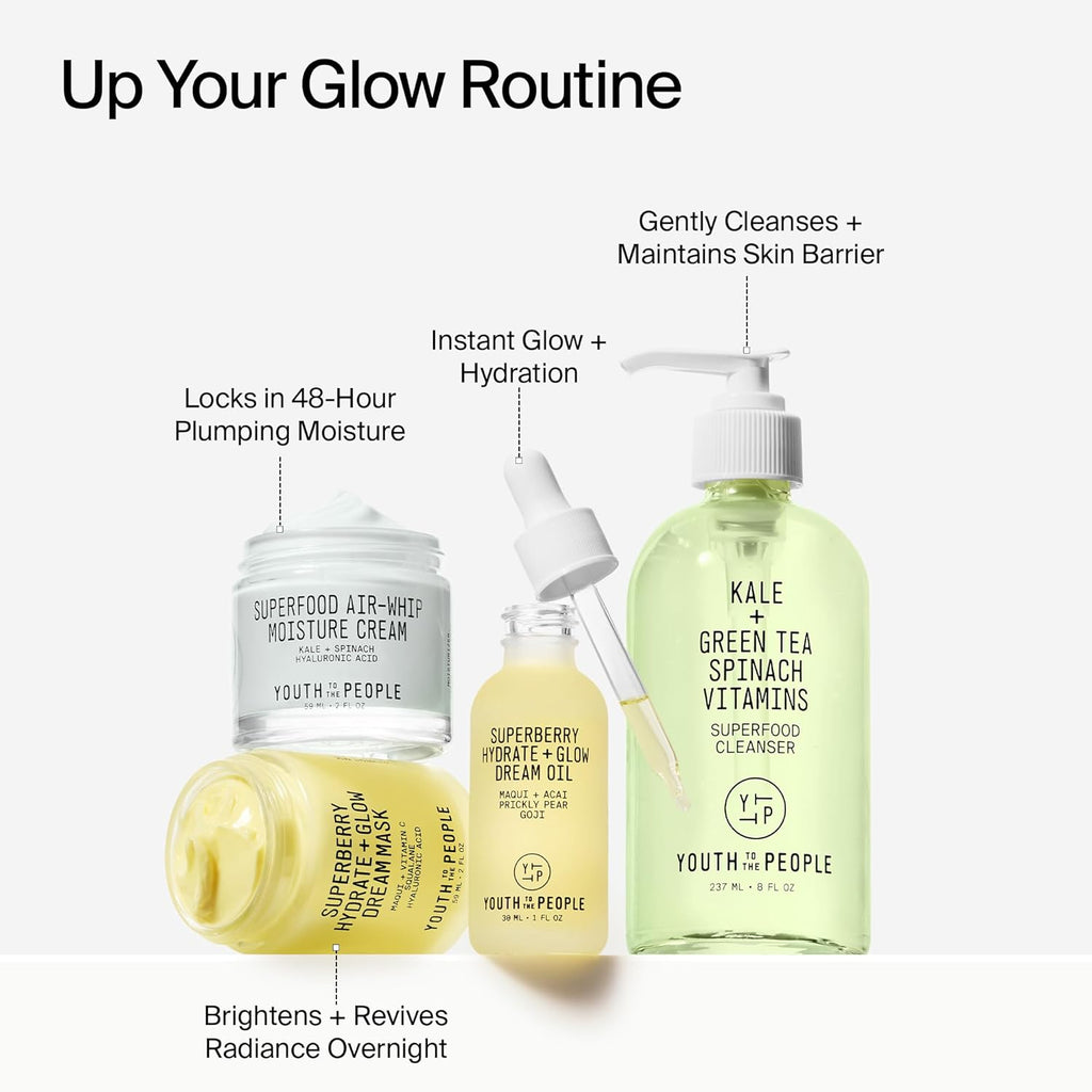 Youth To The People Superberry Glow Dream Face Oil - Revives Dull Skin, Hydrating & Lightweight, 1 fl oz