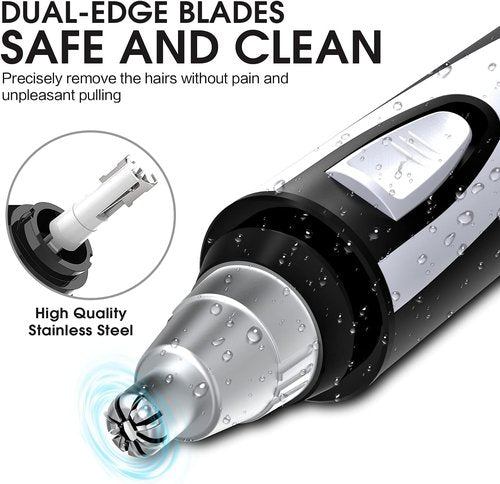 2026 Professional Ear and Nose Hair Trimmer by [Brand Name] - Painless, Waterproof, Dual Edge Blades, Black