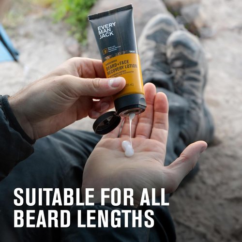 Every Man Jack Beard & Face Recovery Lotion - Moisturizes Dry Skin & Relieves Beard Itch - Light Sandalwood Scent - 3.2oz (2 Pack)