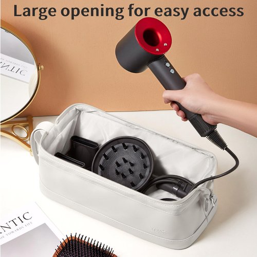 Linpr Travel Storage Bag for Dyson Airwrap/Shark Flexstyle Complete Styler and Attachments, Portable Handheld Travel Case, Waterproof Hair Dryer Carrying Case, Organizer Bag with Large Opening (Grey)
