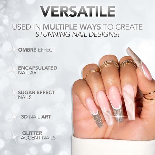 Kiara Sky DiamondFX Acrylic Powder - Professional Reflective for Nails - Long Lasting Nail Acrylic Powder 1 oz, Hopeless Romantic