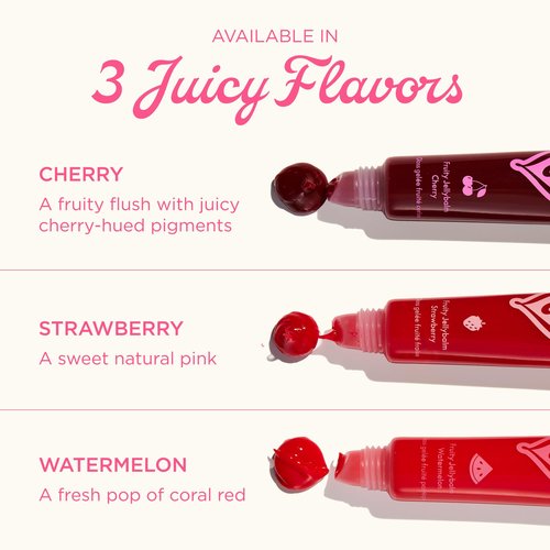 Lanolips Fruity Jellybalm - Tinted Lip Balm to Deepen, Brighten & Enhance - Moisturizing Lanolin Lip Balm & Jelly Lip Gloss - Everyday Lip Makeup - Cherry (10g / 0.35oz)