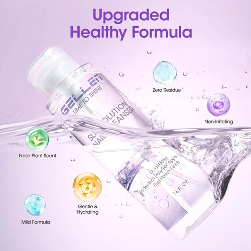 Gellen Nail Cleanser - 16oz Multi-Purpose Pump Bottle for Tacky Residue Removal & Nail Prep