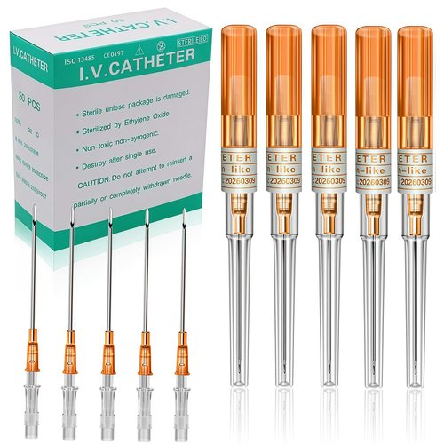 14G Catheter Piercing Needles 50Pcs IV Catheter Needles 14 Gauge Ear Nose Piercing Needles Stainless Steel Hollow Needles for Ear Nose Lip Tongue Belly Cartilage Piercing Kit Piercing Tools