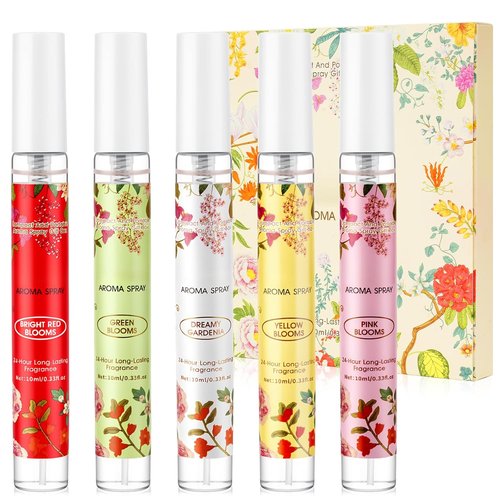 Skiennix Mini Travel Size Perfume Set - 5 Pack of Long Lasting Floral Fragrances | Perfect Gift for Women