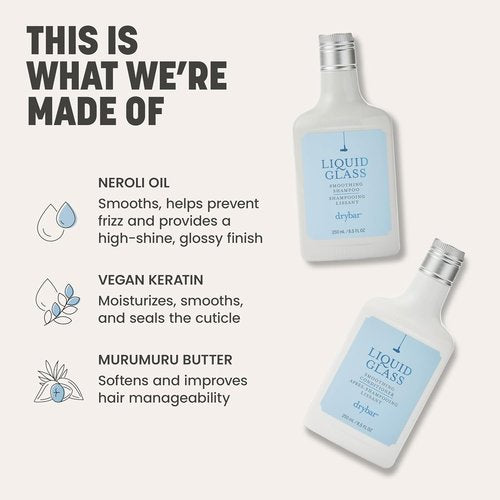 Drybar Liquid Glass Smoothing Shampoo - Reduces Frizz, Adds Shine & Smoothness | Lightweight Formula for All Hair Types, Vegan & Cruelty-Free
