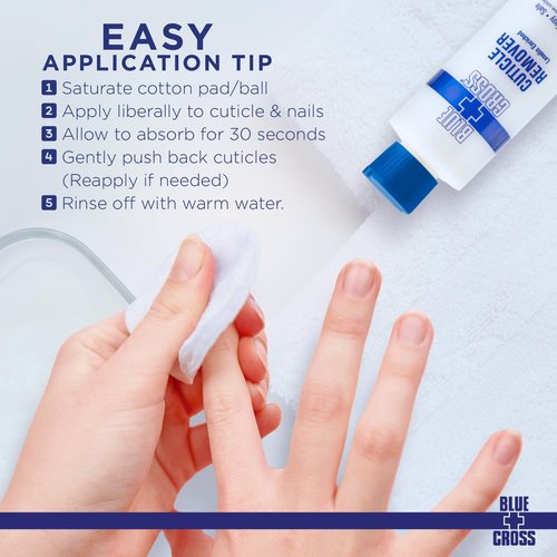 Cuticle Remover & Softener Liquid for Nails – Blue Cross Professional Nail Care with Lanolin, Hydrating Treatment for Dry Cuticles & Hangnails, Made in USA, 8oz