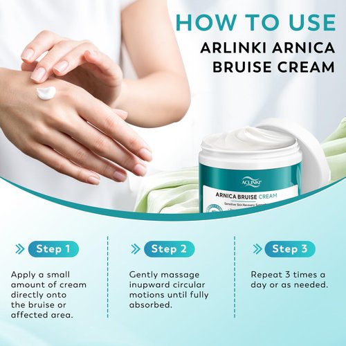 ACLINKI Arnica Bruise Cream for Bruising & Swelling Relief – Arnica Montana with Vitamins K, C & E – Lightweight Non-Greasy Cream for Sensitive & Thin Skin, Face & Body,Fragrance Free, 4.2 oz