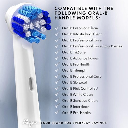 Replacement Brush Heads Compatible with OralB Braun- Pack of 20 Professional Electric Toothbrush Heads- Precision Refills for Oral-b 7000, Clean, Oral B Pro 1000, 9600, 500, 3000, 8000, Vitality Plus!