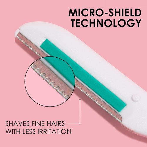 JAPONESQUE Dermaplaner with Soothing Aloe Comfort Strip - Skin Tool with Ultra Precision Blade for Facial Hair Removal and Exfoliation, 3pk.