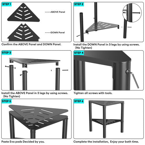 Shower Stool for Shaving Legs, Shower Step Stool for Inside Shower, Non-Slip Spa Shower Foot Rest, Corner Bathroom Bench Bath Seat with Storage Shelf for Small Shower Spaces, Rustproof & Waterproof