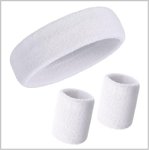 Bememo Sweatbands Set - 6-Piece Colorful Neon Athletic Headbands & Wristbands for Men & Women | Ideal for Running, Gym, Basketball, Tennis