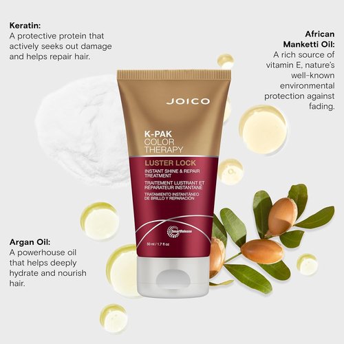 Joico K-PAK Color Therapy Luster Lock Treatment - Instant Shine & Repair for Color-Treated Hair | Boost Vibrancy with Keratin & Argan Oil