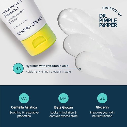 SLMD by Dr. Pimple Popper | Hyaluronic Acid Face Moisturizer - Lightweight, Oil-Free Hydration, 2.0 fl. oz.