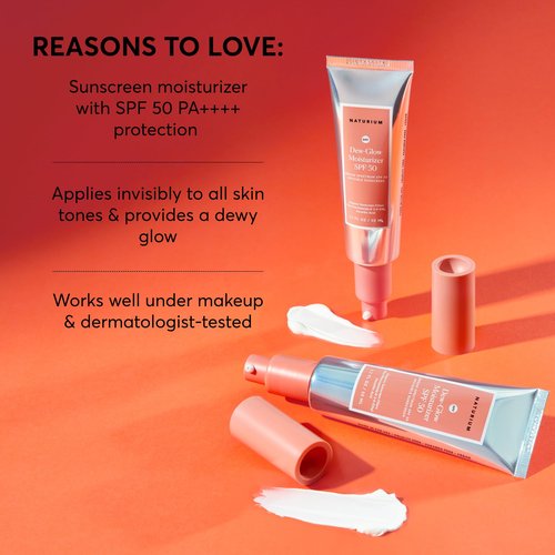 Naturium Dew-Glow Moisturizer SPF 50 PA++++, Daily Moisturizing Sunscreen & Face Primer, Skin Protector with Dewy Finish, 1.7 oz