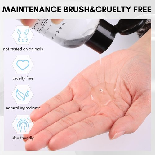 Makartt Makeup Brush Cleaner: Deep Cleaning Solution for Nail Brushes, Sponges, and Powder Puffs, Hypoallergenic Formula, Removes Residue from Cosmetic and Nail Art Tools, Cruelty-Free (5.07 fl oz)