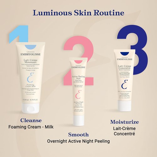 Embryolisse Active Night Peeling Treatment - Ultra Gentle Exfoliating Cream with Shea Butter | 1.35 Fl Oz for Radiant Skin