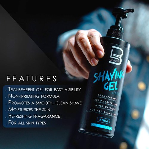 L3 Shaving Gel | Non-Irritating Straight Razor Shave Gel with Refreshing Scent - 8 oz