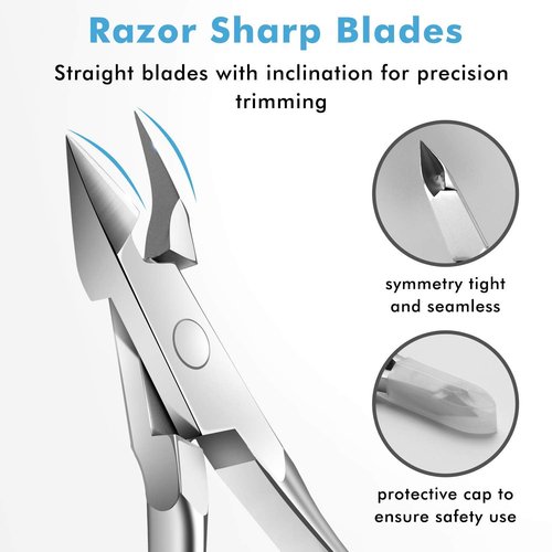 6 Packs Cuticle Trimmer with Pusher - Professional Stainless Steel Cuticle Nippers Cutter Clippers and Cuticle Remover Manicure Tools for Fingernails Toenails (silver)