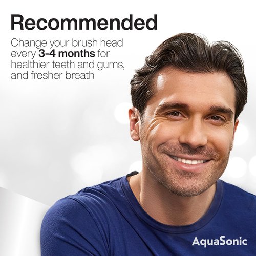 AquaSonic Genuine Duo PRO 8-Pack Replacement Brush Heads - Upgraded Proflex Brush Heads for Improved Plaque Removal - ADA Accepted - Genuine AquaSonic