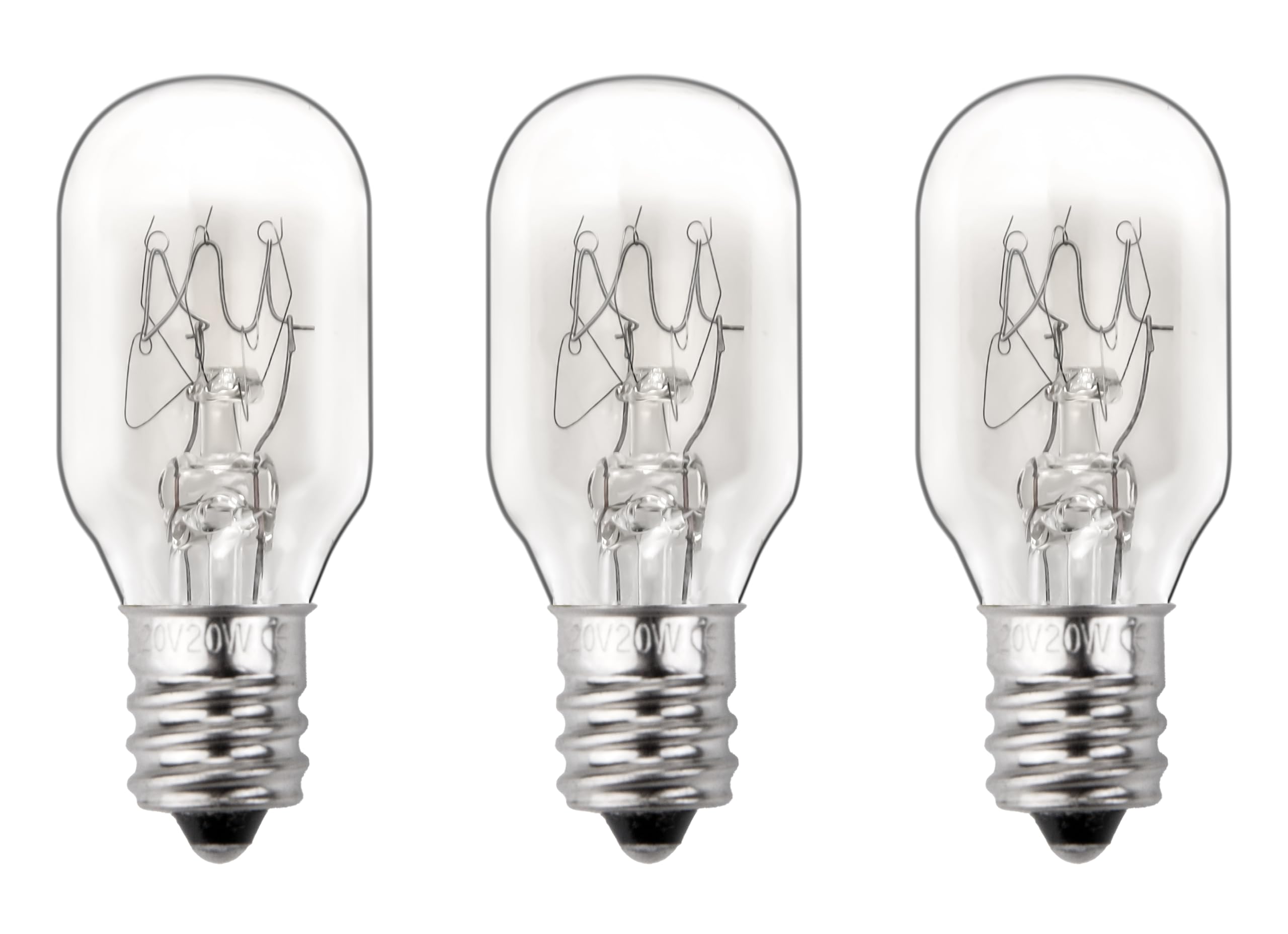 ZTTM 20W, 120V Incandescent Bulb Replacement, Suitable for Conair RP34B Illuminated Makeup Mirror, E12 Candle Holder Base, 2700K (20W 120V Bulb*3)