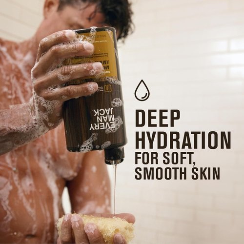 Every Man Jack Amber & Sandalwood Hydrating Body Wash - Nourish & Cleanse All Skin Types | 24oz (Pack of 2)