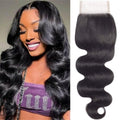 Transparent HD Lace Closure Body Wave Invisible Ultra-thin 4x4 Closure Brazilian Raw Virgin Human Hair Pre Plucked Natural Black (4x4 Lace Closure, 20 Inch)