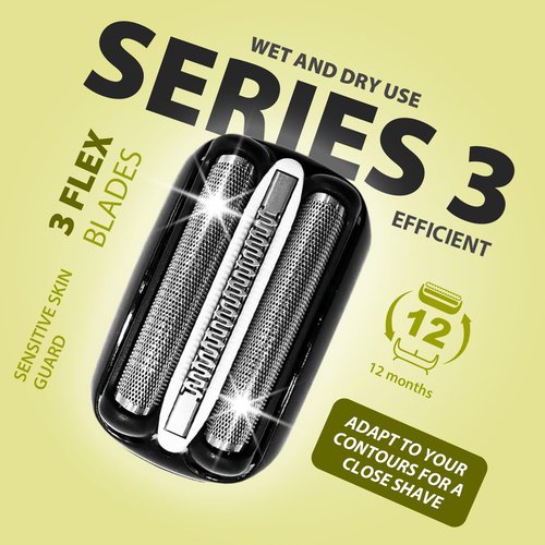 2Pack Electric Shaver Replacement Heads by 32B Series - Compatible with S3 Foil & Cutter Razor Models