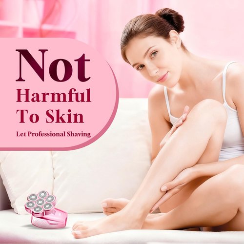Electric Razors for Women Legs: 120 min Long Time Use Rechargeable Electric Shaver for Women - Waterproof Wet & Dry Hair Remover - Trimmer for Lady Face Public