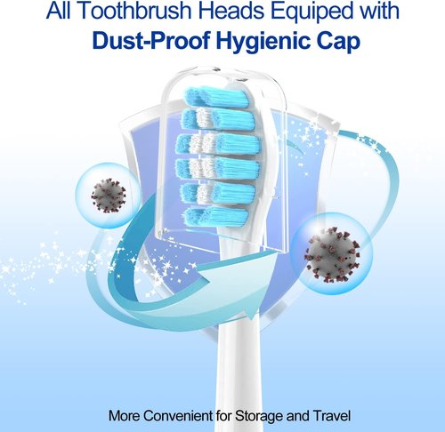 OralClass Replacement Toothbrush Heads - Medium Soft Refills for Philips Sonicare Click-On Handles | 8 Pack