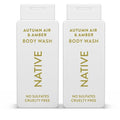 Native Body Wash - Naturally Derived Ingredients - Autumn Air & Amber - Sulfate & Paraben Free - 18 oz (2-Pack)