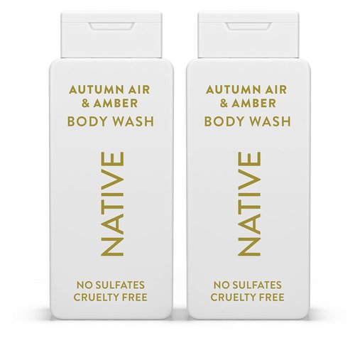 Native Body Wash - Naturally Derived Ingredients - Autumn Air & Amber - Sulfate & Paraben Free - 18 oz (2-Pack)