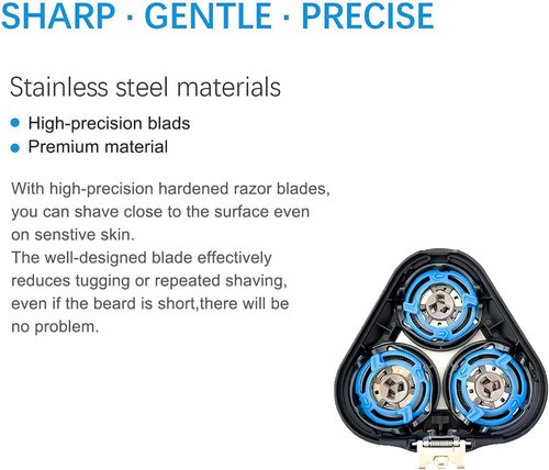 Philips Norelco SH50 Replacement Shaver Heads - Compatible with Series 5000 Electric Razors