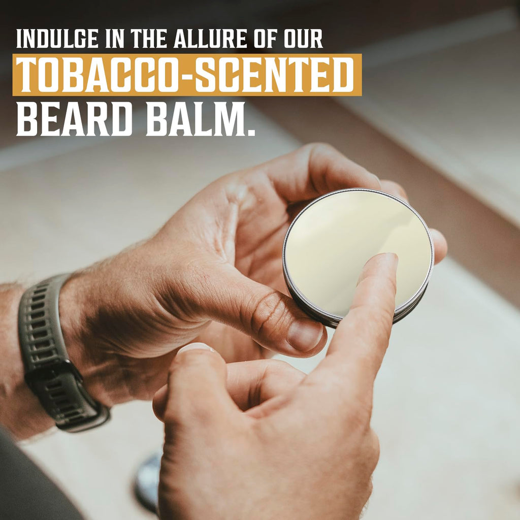 Viking Revolution Beard Balm - Tobacco Scented Moisturizing Butter with Argan & Jojoba Oil | 2oz